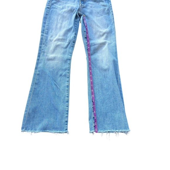 MOTHER The Hustler Ankle Fray Jeans Au Revoir Size 27 Light Wash Denim Cropped - Picture 7 of 13